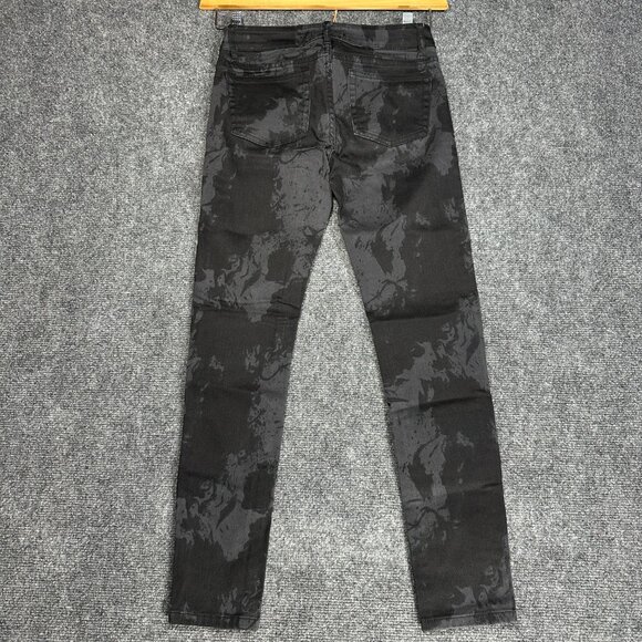 The Kooples Jeans Womens 24 Short Fit Cotton Stretch Black Gray Camouflage - Picture 7 of 8